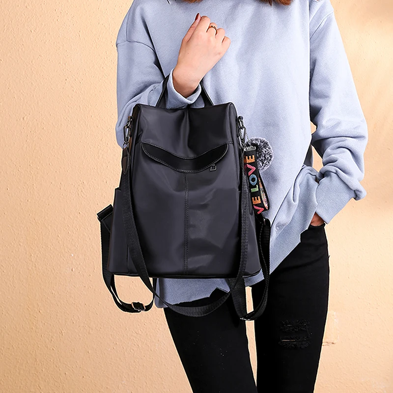 

Casual Women Backpack Purse Anti-theft Rucksack Hairball Lightweight School Shoulder Bag For Teenagers Girls Waterproof Bags