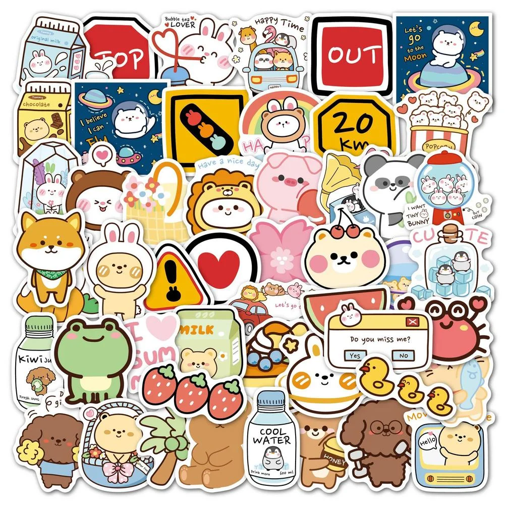 

50PCS Bears Stickers Anime Stickers For Laptop Luggage Motorcycle Phone Skateboard For Kids Pegatinas