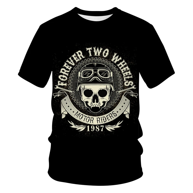 

2022 Goth Punk Skull Mens Black T-shirt Tees Brand Clothing Funny T Shirt Top Tee High Quality Casual Printing Tee