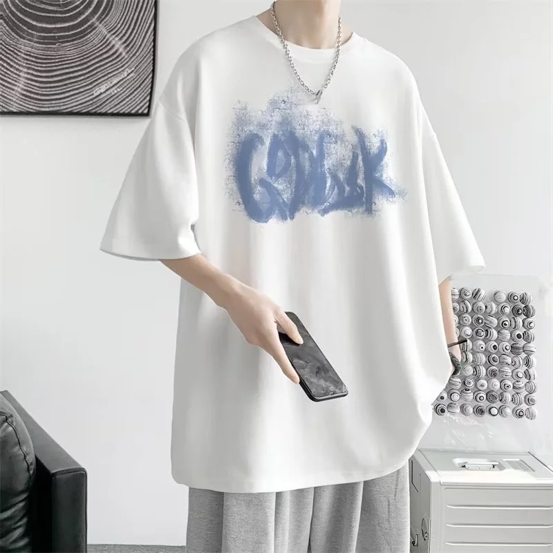 

Men's Short Sleeve T-shirt Summer Cotton Trend Loose Berserk Oversized Streetwear Harajuku Oversize Graphic Vintage Clothing