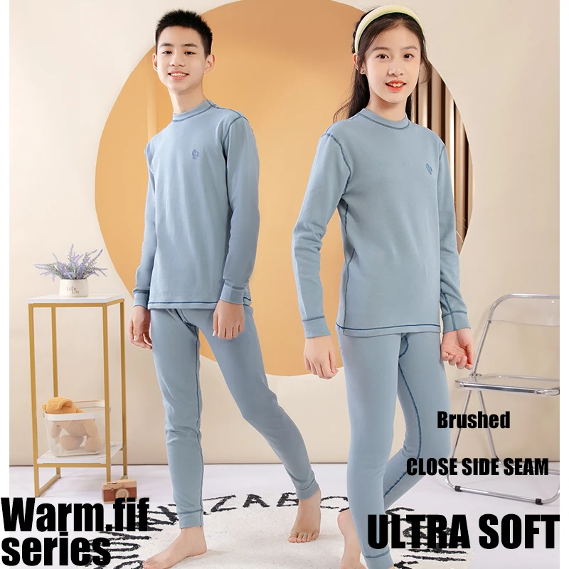 Autumn Winter Thermal Underwear Suit No Trace Warm Sleepwear  Clothing Sets Boys Girls Pajama Sets Kids toddler girl clothes