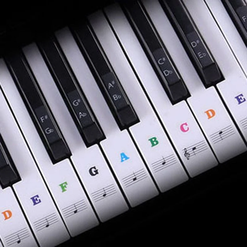 

Transparent Piano Keyboard Sticker 54/61/88 Key Electronic Keyboard Piano Sticker black multicolor colors