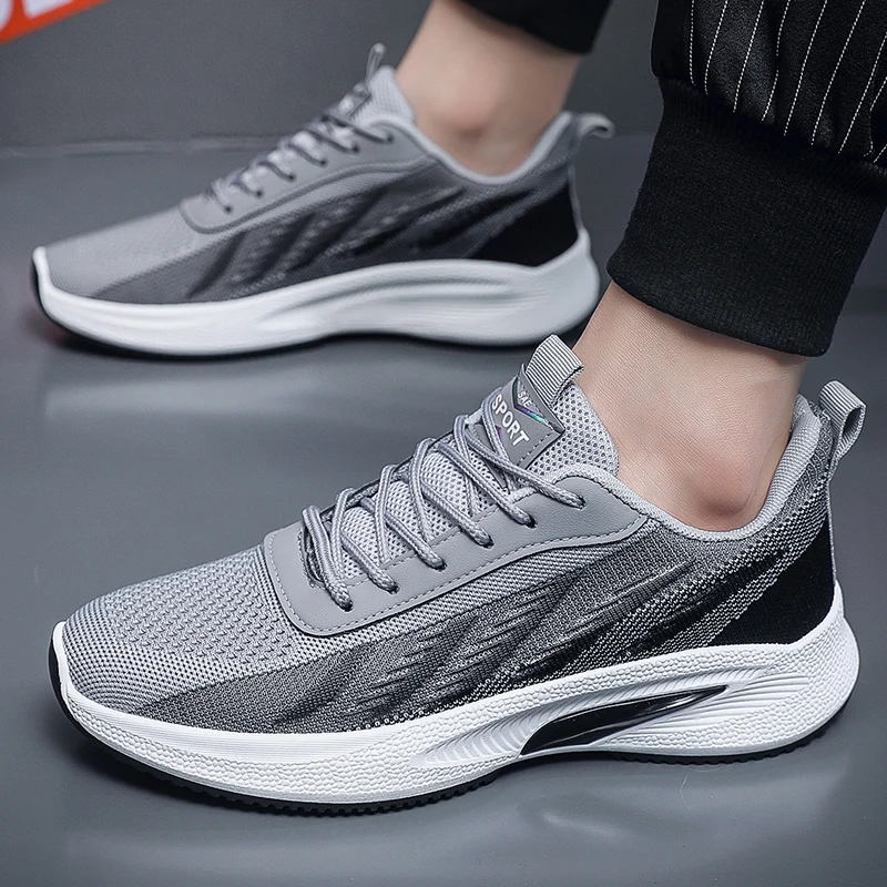 2023 Men's Sports Shoes Fashion Casual Sneakers Summer Breathable Black Running Man Shoe Tenis Masculino Non-Slip Zapatos Hombre