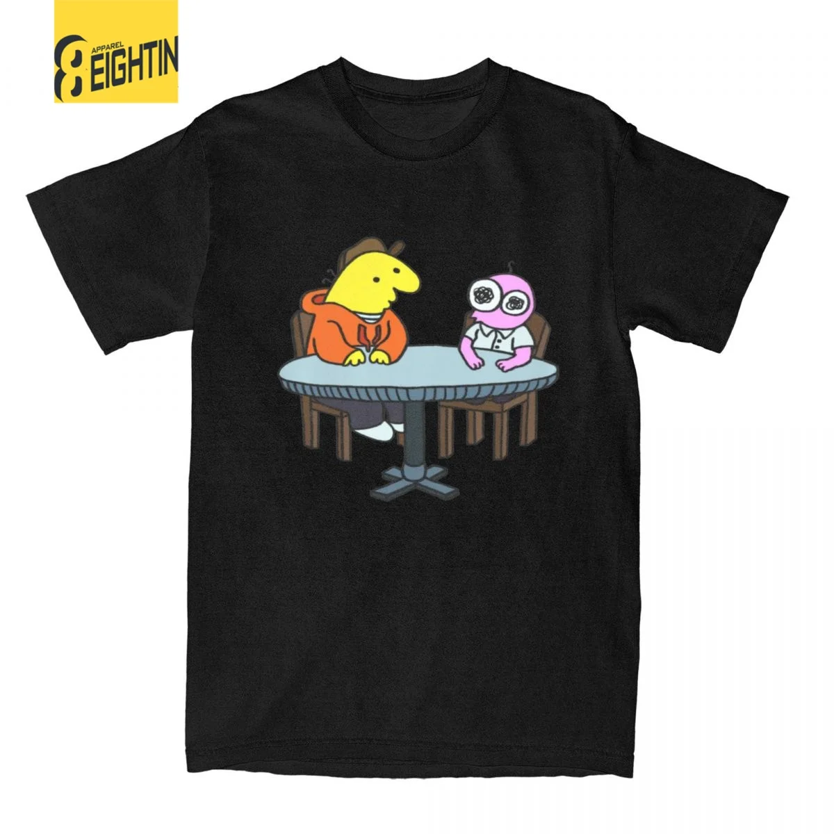 

Smiling Friends Cute Cartoon T-Shirt for Men Hipster Pure Cotton Tee Shirt Round Collar Short Sleeve T Shirts Classic Clothes