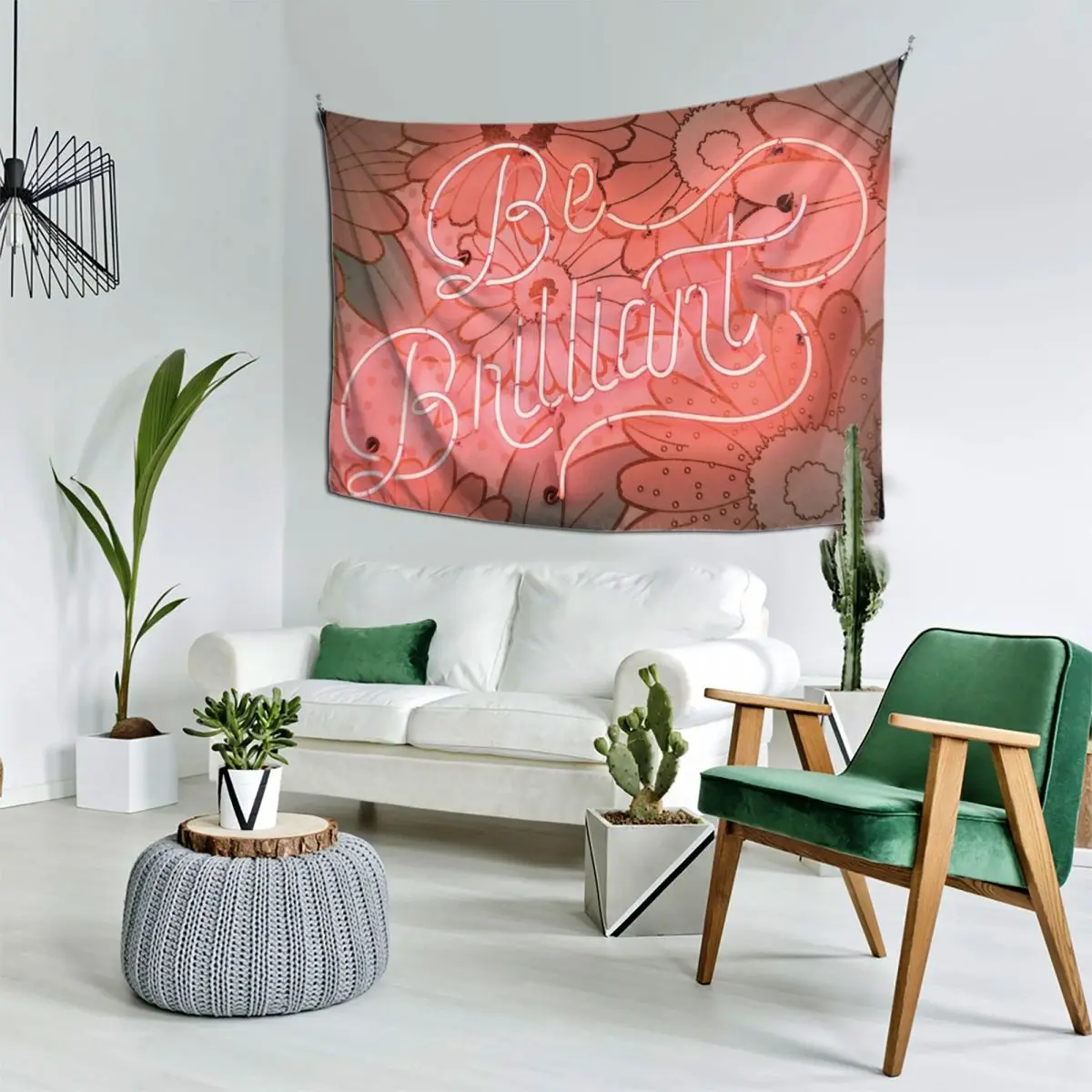 Be Brilliant Неоновая вывеска Гобелен Украшение гостиной Эстетический декор комнаты