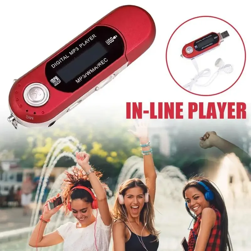 USB MP3 перезаряжаемый портативный музыкальный плеер цифровой ЖК-экран с картой Micro