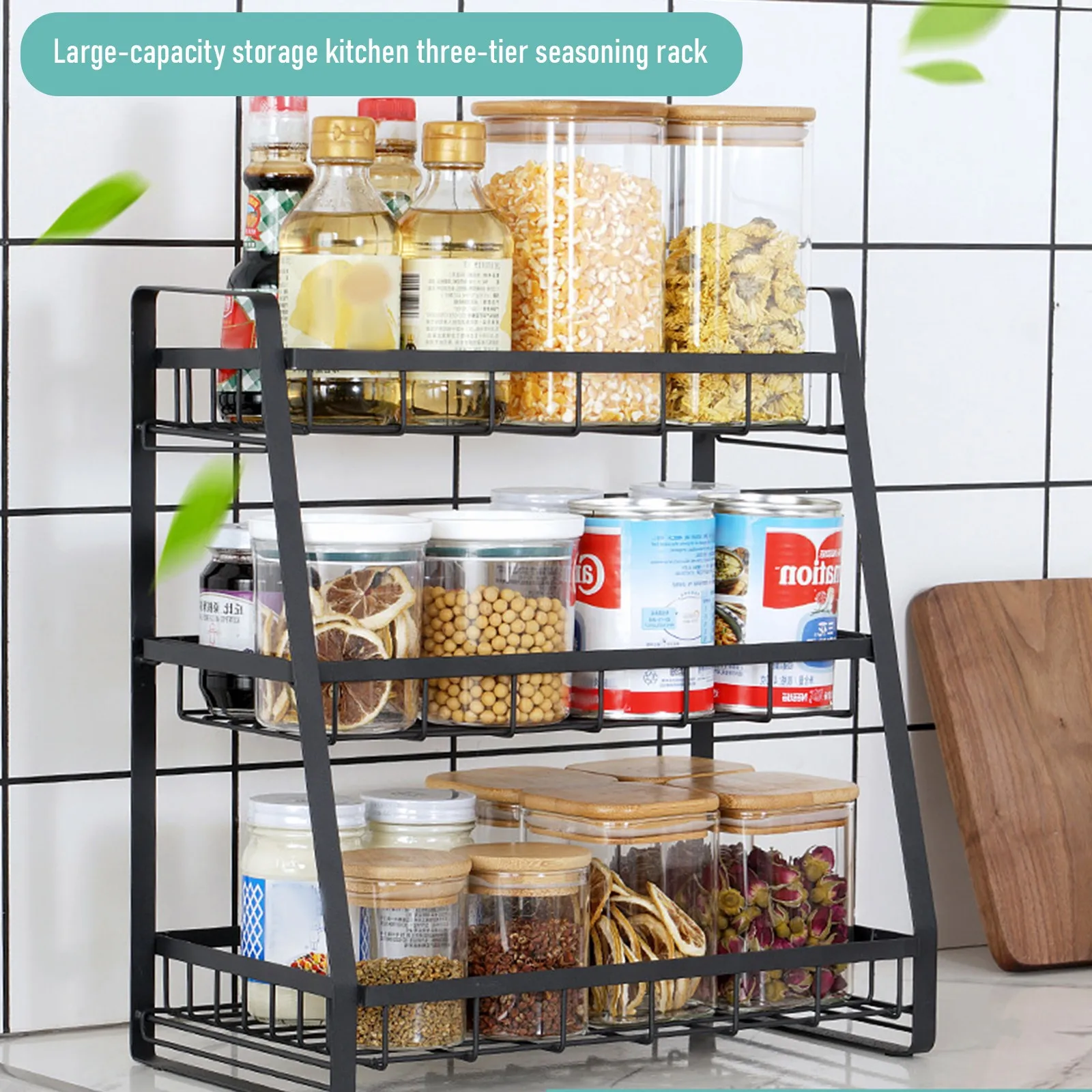 

Rack Organizer - Tier Kitchen Organization Bathroom For 25 Lb Rice Storage Container Plastic Canisters with Airtight Lids