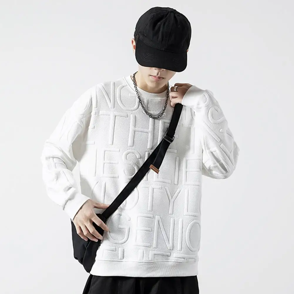 

Spring Sweatshirt Stylish Loose Long Sleeves Anti-pilling Autumn Sweatshirt Male Clothes Men Sweatshirt Men Autumn Sweatshirt