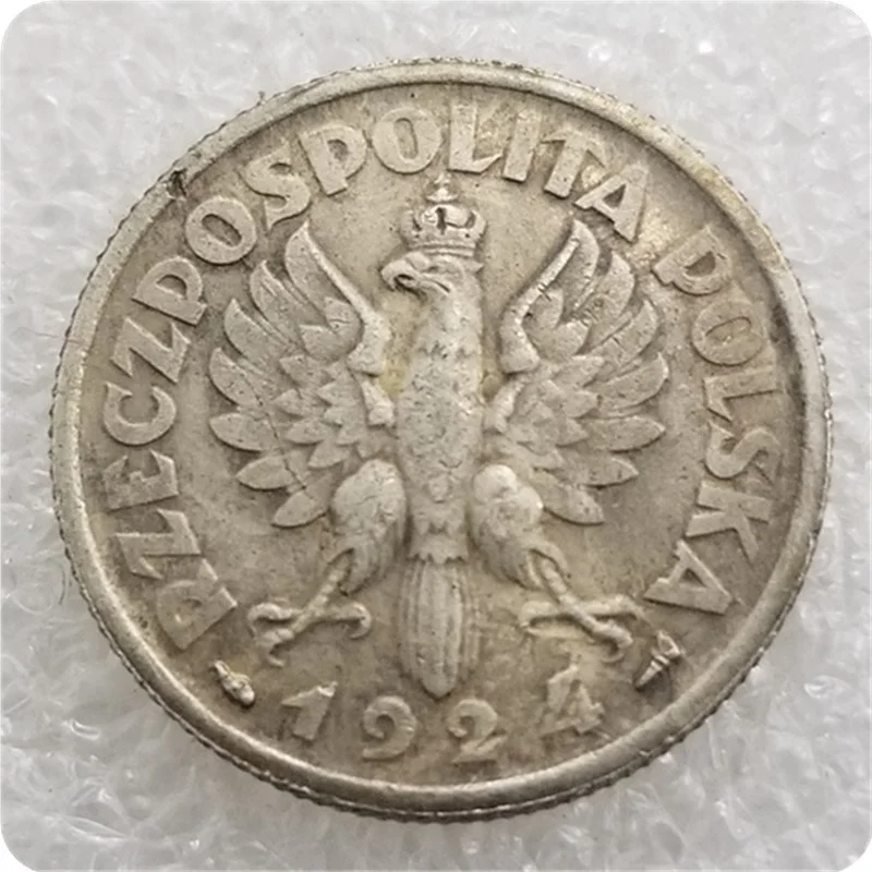 

Польша 1924 Посеребренная латунная памятная Коллекционная монета подарок удачная монета