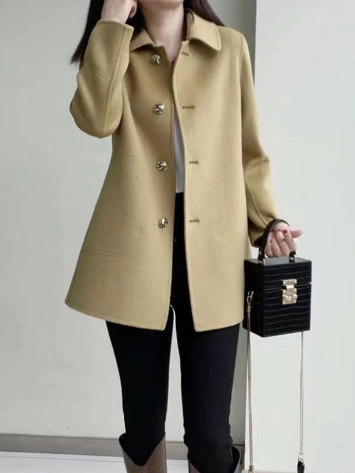 Шерстяная куртка женская маленькая осень-зима 2023 новое модное супер красивое