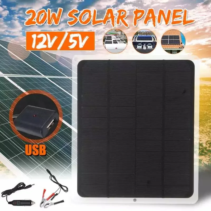 

12V Upgraded Car Solar Battery Trickle Charger Maintainer Portable Waterproof Solar Panel Trickle Charging Kit for Motorcycle RV