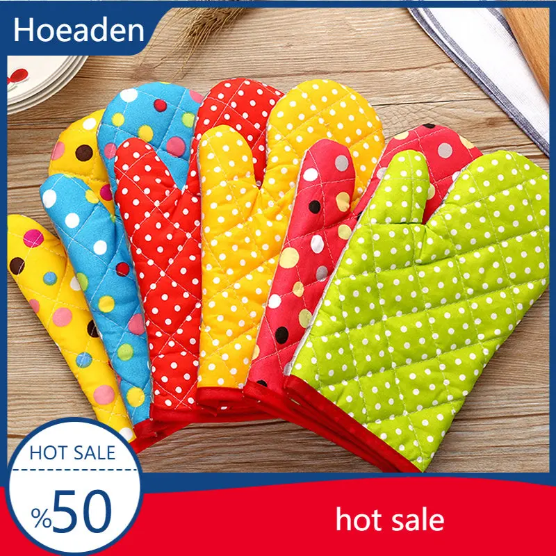 

1Pcs Mitten Microwave Oven Glove Cotton Insulated Baking Heat Resistant Glove