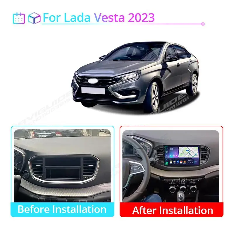 Автомагнитола для Lada Vesta 2023 Carplay Android 10 GPS-навигация