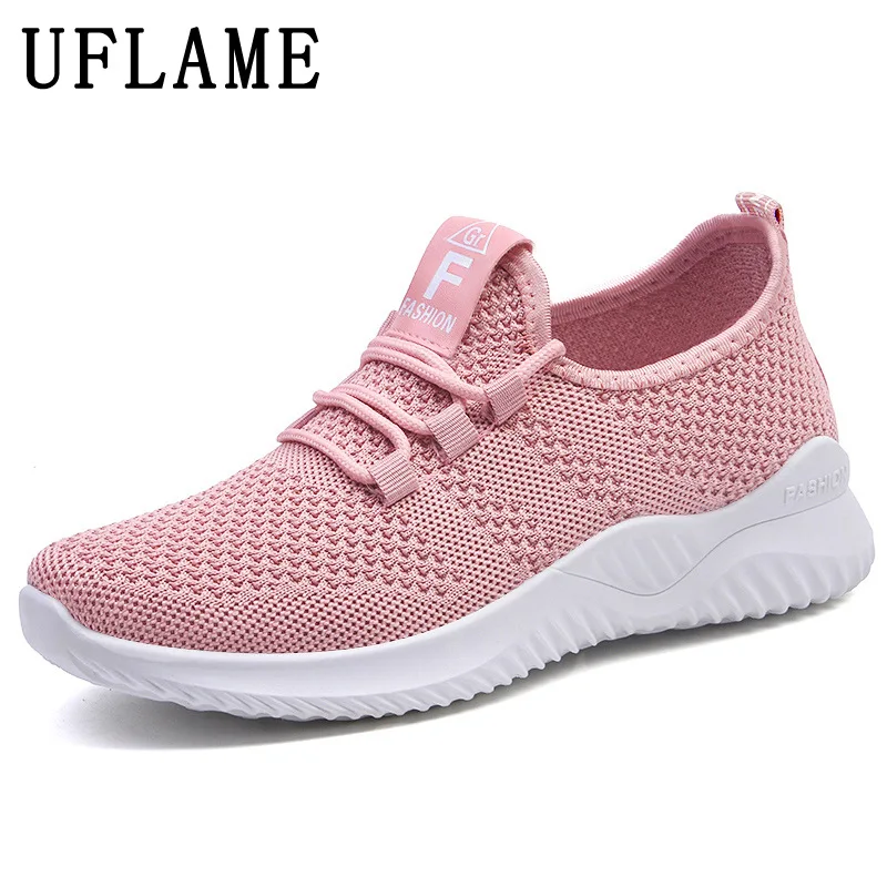 

Женские сетчатые спортивные туфли, сетчатые кроссовки для бега, дышащая Вулканизированная обувь, легкие слипоны, искусственная Нескользящ...