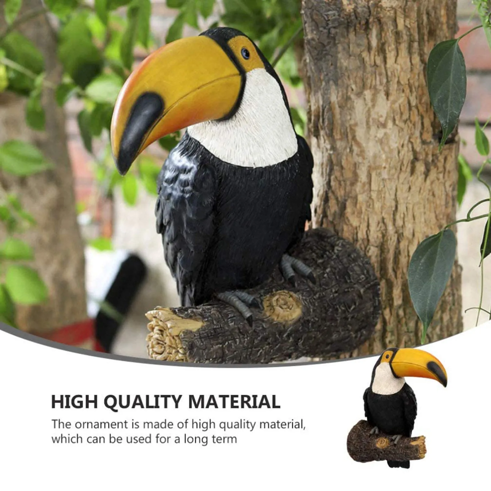 

Bye Parrot Garden Figurine Bird Lifelike Ornament Resin Hawaii Statue Desktop Patio Lawn & Garden Black Ant Indoor