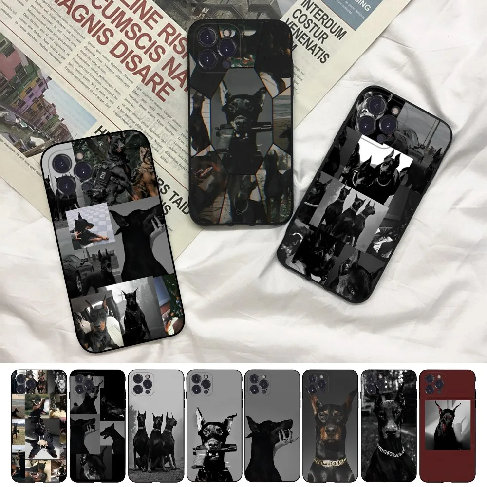 

Animal Dachshund Doberman dog Phone Case For iPhone 14 13 12 Mini 11 Pro XS Max X XR SE 6 7 8 Plus Soft Silicone Cover