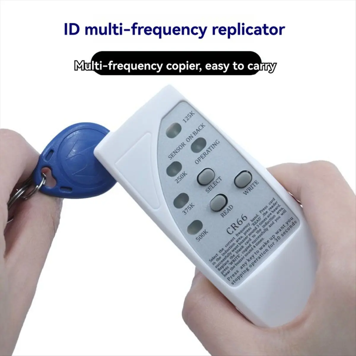 Фото Портативный RFID-считыватель/записывающее устройство для смарт-чипов + 3 брелока 5200, копир/дубликатор ID-меток 125 кГц, программатор для EM4305 T5577 №3