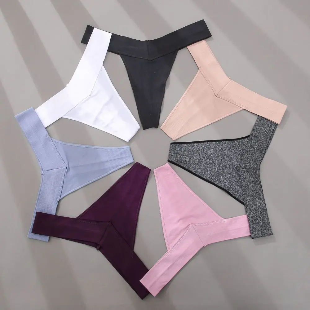 

Women Sexy Thong Underwear Seamless G String Panties Female Solid Color Underpants T-Back Briefs Comfortable Lingerie