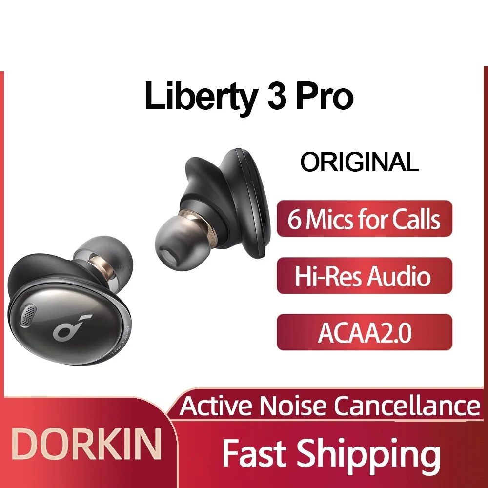 

2023 Liberty 3 Pro TWS Bluetooth-наушники; Настоящие беспроводные наушники; ANC с ACAA 2,0; Hi-Res аудио; 6 микрофонов для звонков