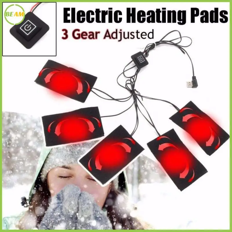 

USB Charged Warm Paste Pads Clothes Carbon Fiber Heating Pad Safe Portable Electric Heating Warmer Pad 3 Gear Adjustable