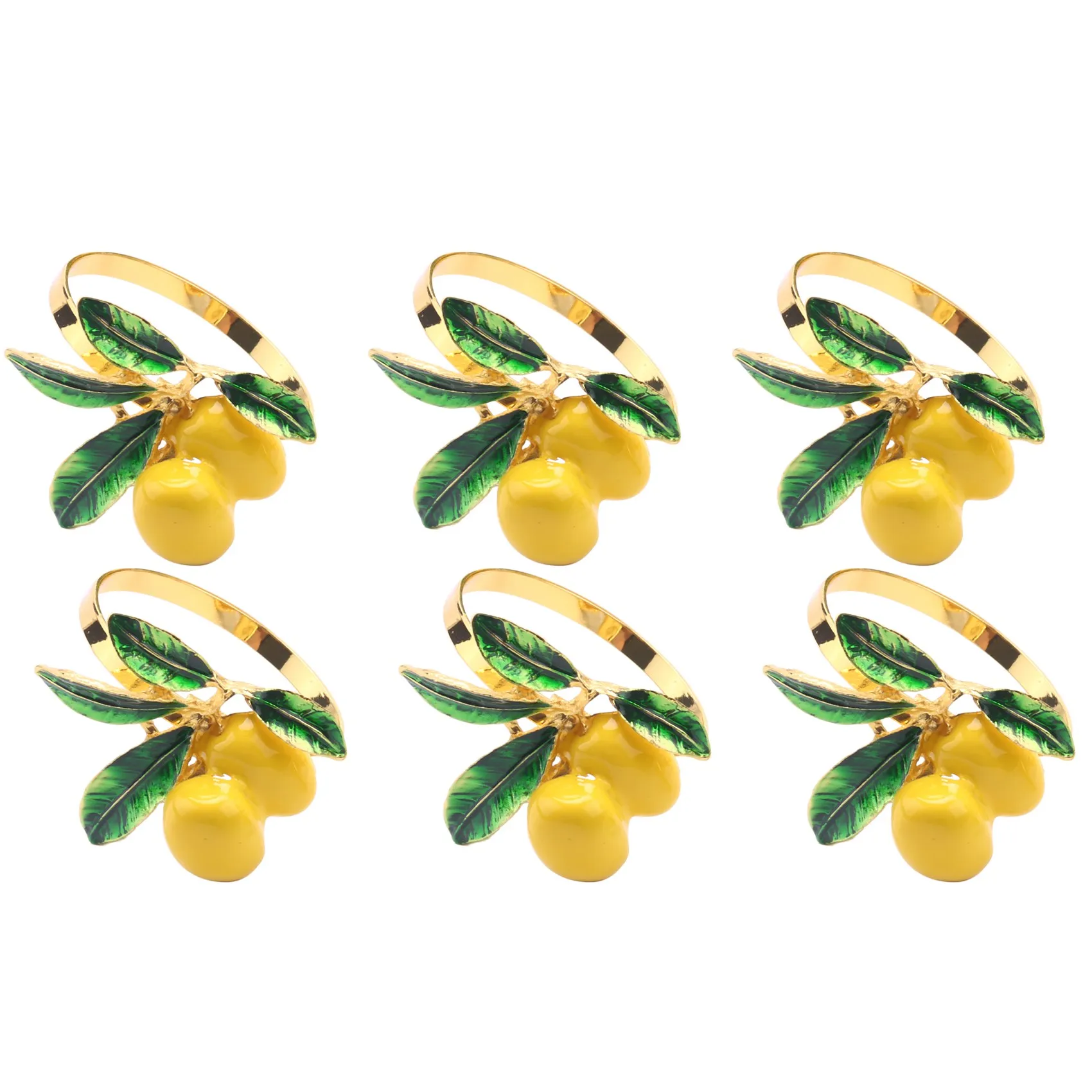 

6 PCS Lemon Napkin Ring Napkin Ring Table Decoration Gold