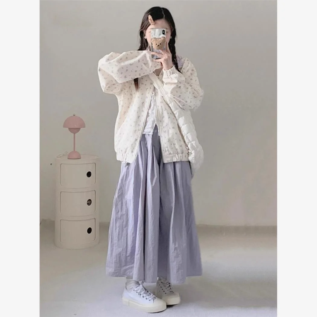 Японская мода Ретро колледж Художественная верхняя одежда с цветочным принтом