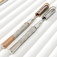 luxury design pens rollerball rose gold clip with serial number random stone color