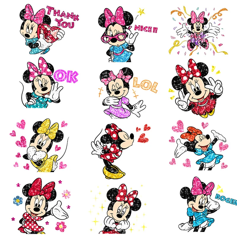 

Disney Iron-on Transfers for Clothing Heat Transfer Stickers Appliques Fashion Minnie Mickey Mouse Patches for Clothes T Shirts