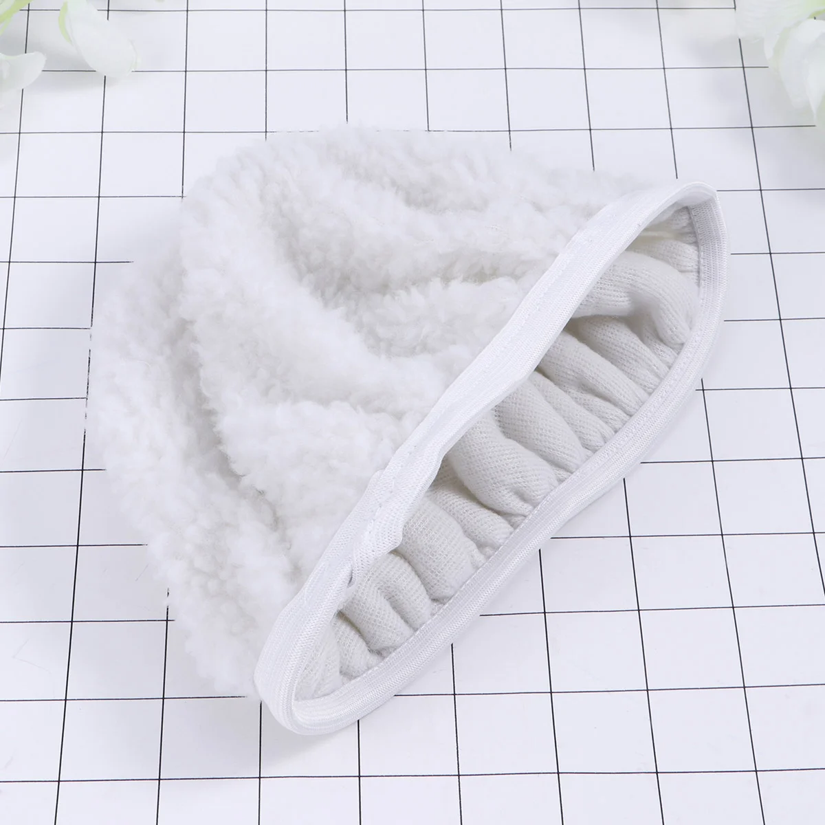 

5 PCS Car Polishing Waxing Woolen Fleece Pads Pads - 9-10 inch (White)
