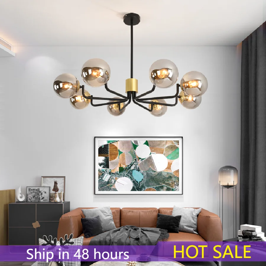 

Led Chandeliers Nordic Home Indoor Lighting Decor Ceiling Hanging Lamps FLiving Room Study Bedroom Kitchen Modern Glass Fixture
