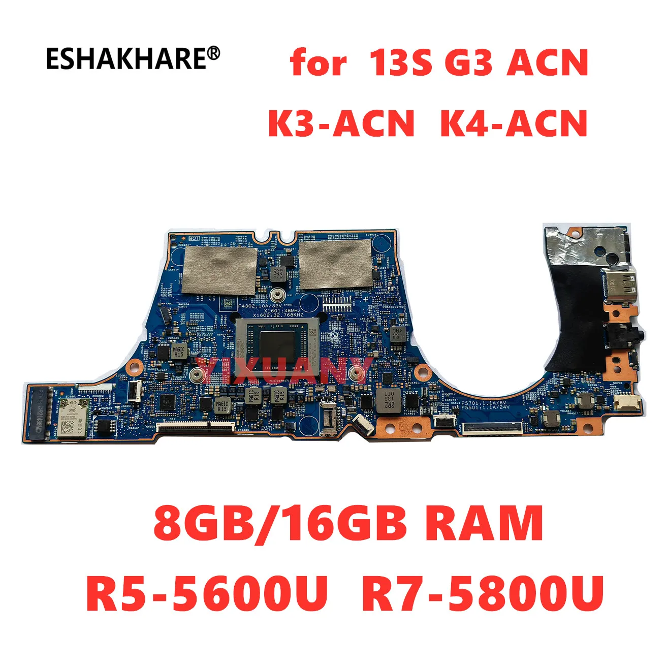 Материнская плата для ноутбука Lenovo ThinkBook 13s, G3, ACN, 203075-1, внешняя материнская плата, Детская плата/R7, ЦП, ОЗУ 8 ГБ/16 ГБ, 5B21C22137