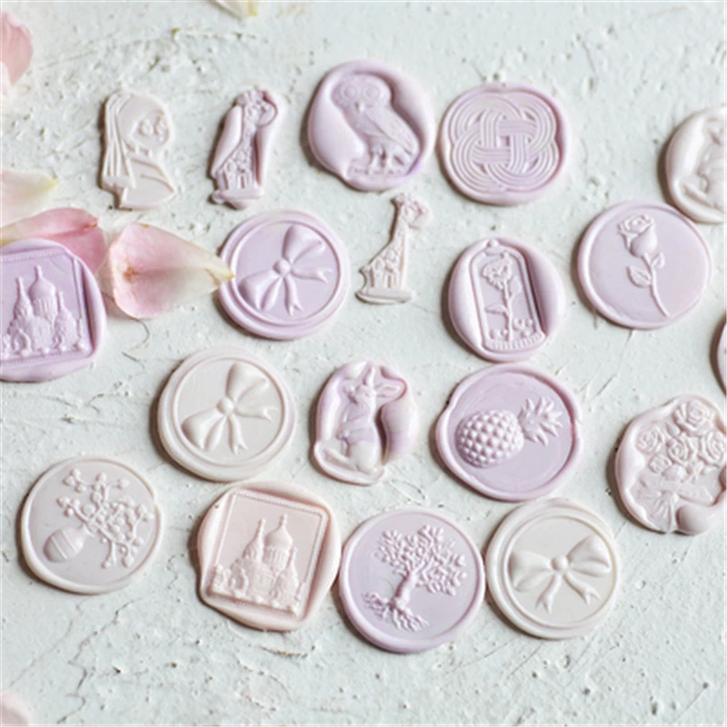 

Owl Animal Wax Seal Stamp DIY Rabbit Rose Flower Planet Sealing Stamps Seals Wedding Envelope Card Making Hobby Postage Supplies