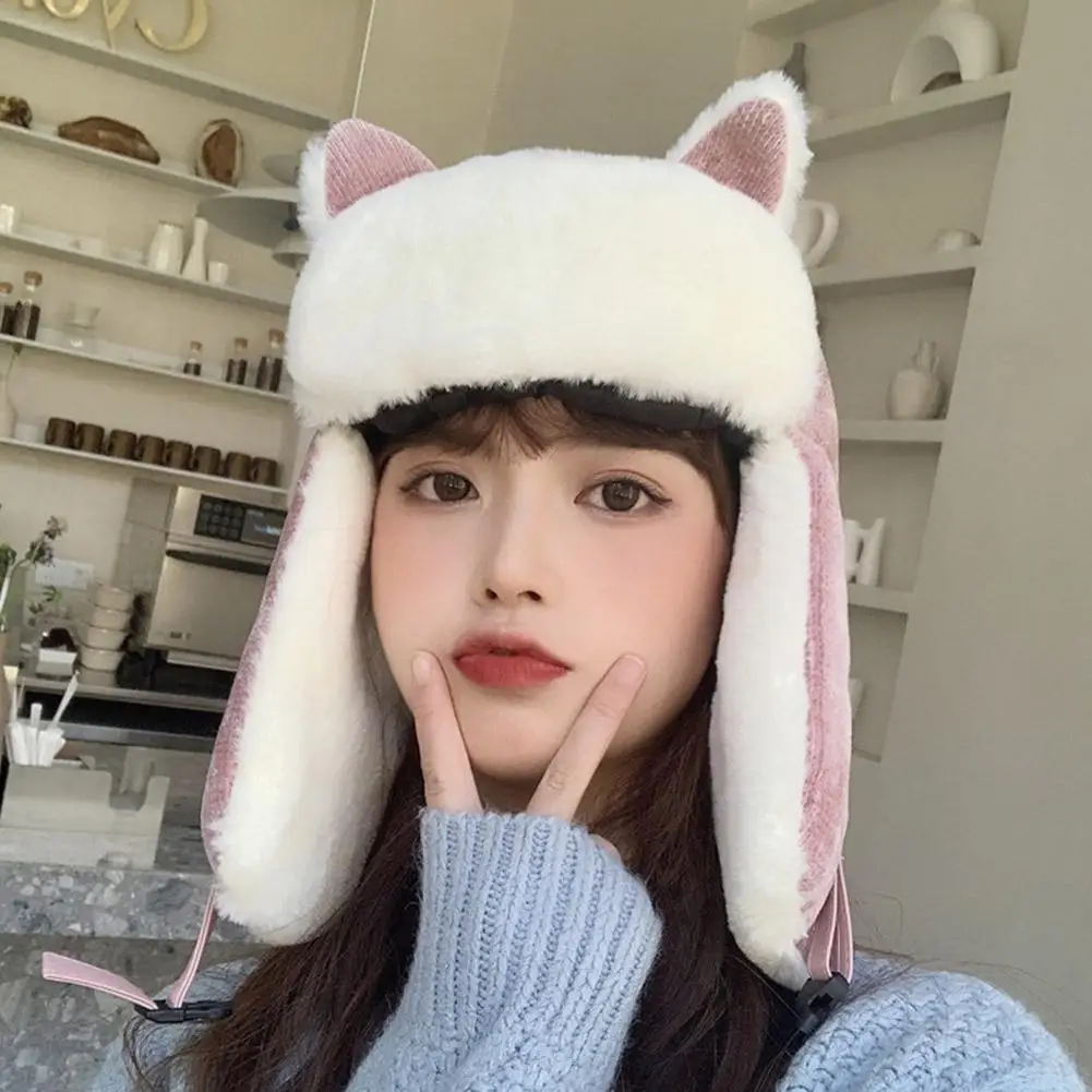 Новая милая шапка с кошачьими ушками в корейском стиле осенне-зимняя