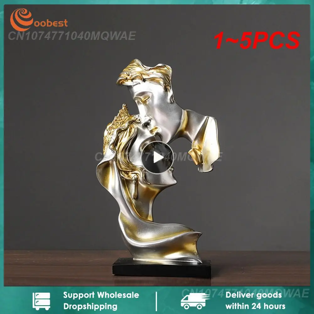 

1~5PCS Mini Resin Lovers Statue Figurine Kissing Posture Model Craft Sculpture Ornament Home Decor Desktop Wine Cabinet