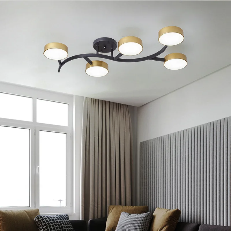 

Люстра Светодиодная художественная Подвесная лампа, комнатный декор в скандинавском стиле, потолочный светильник из железа, атмосферный современный минималистичный креативный для кабинета, гостиницы