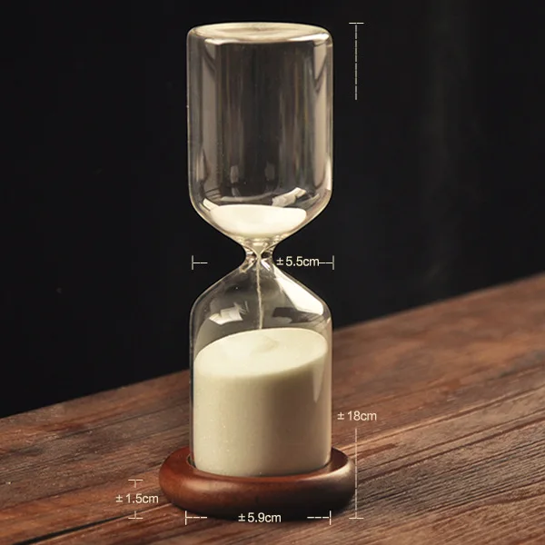 

Sand Clock 30 Minutes Wooden Seat Clear Glass Hourglass Timer Home Decoration Houseglass Ornaments