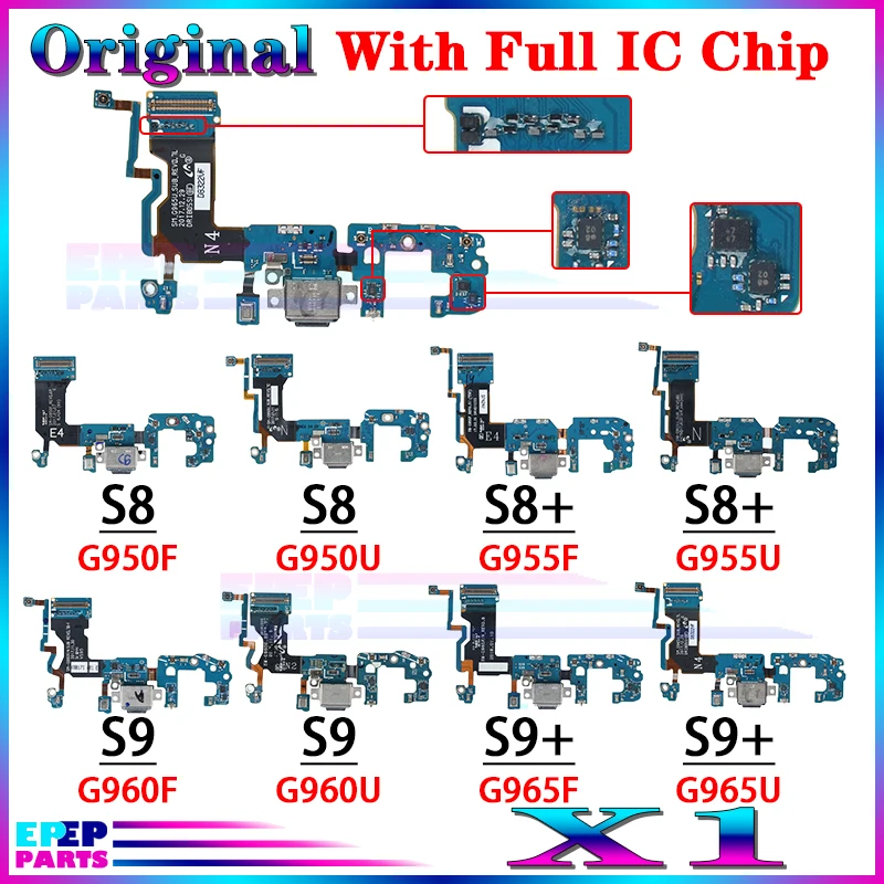 USB Charger Port Dock Connector Flex Cable For Samsung S8+ S9+ S8 S9 Plus Charging Board Module G950 G955  G960 G965 F U