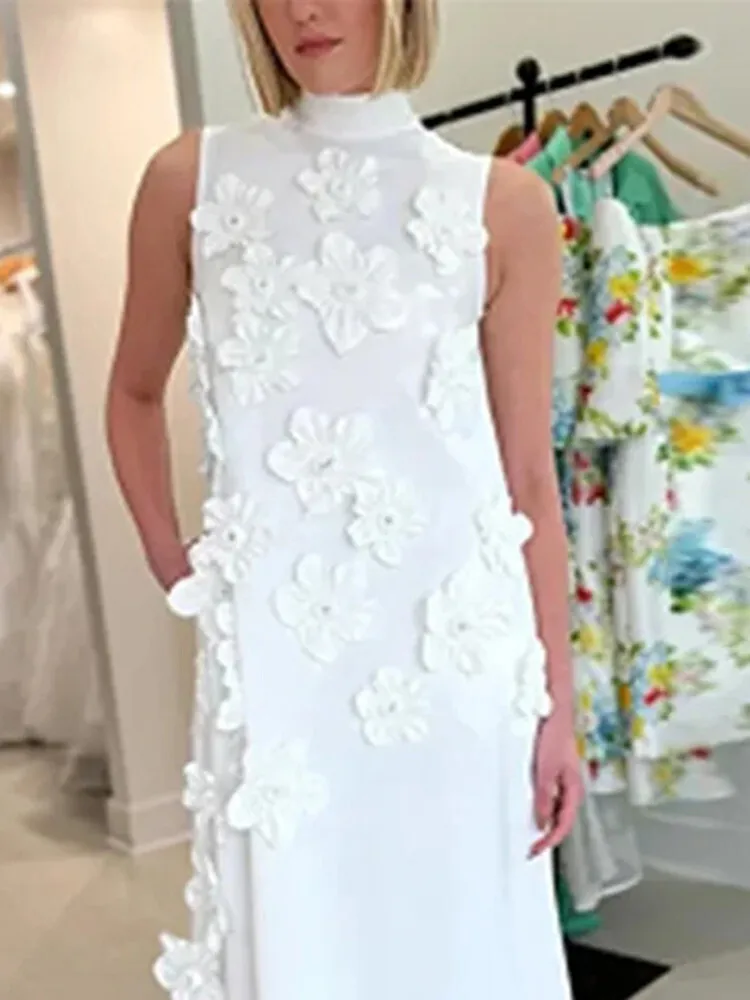 QMQA модное женское лоскутное платье на шнуровке с воротником-стойкой без рукавов