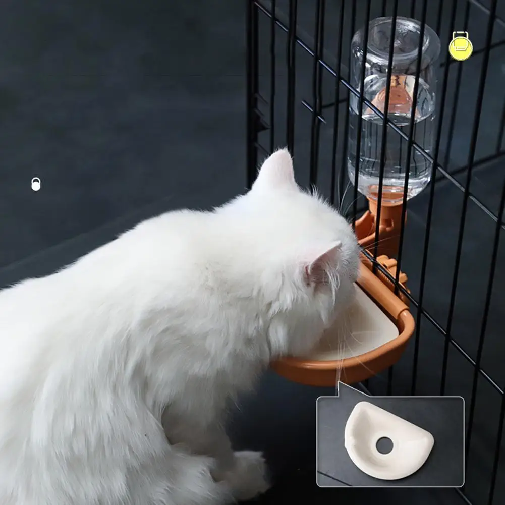 

New Pet Cage Hanging Water Dispenser 13cm Diameter Large Capacity Automatic Drinking Water Bowls Dog Cat Supplies