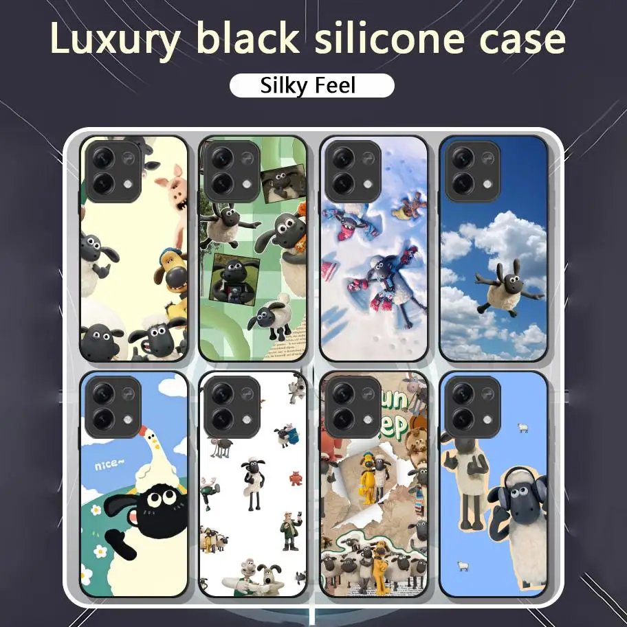 Чехол для телефона Lovely Sheep Shawn Xiaomi Redmi Note 13 12 11 10 Pro Plus S 5G 12S мягкий черный чехол