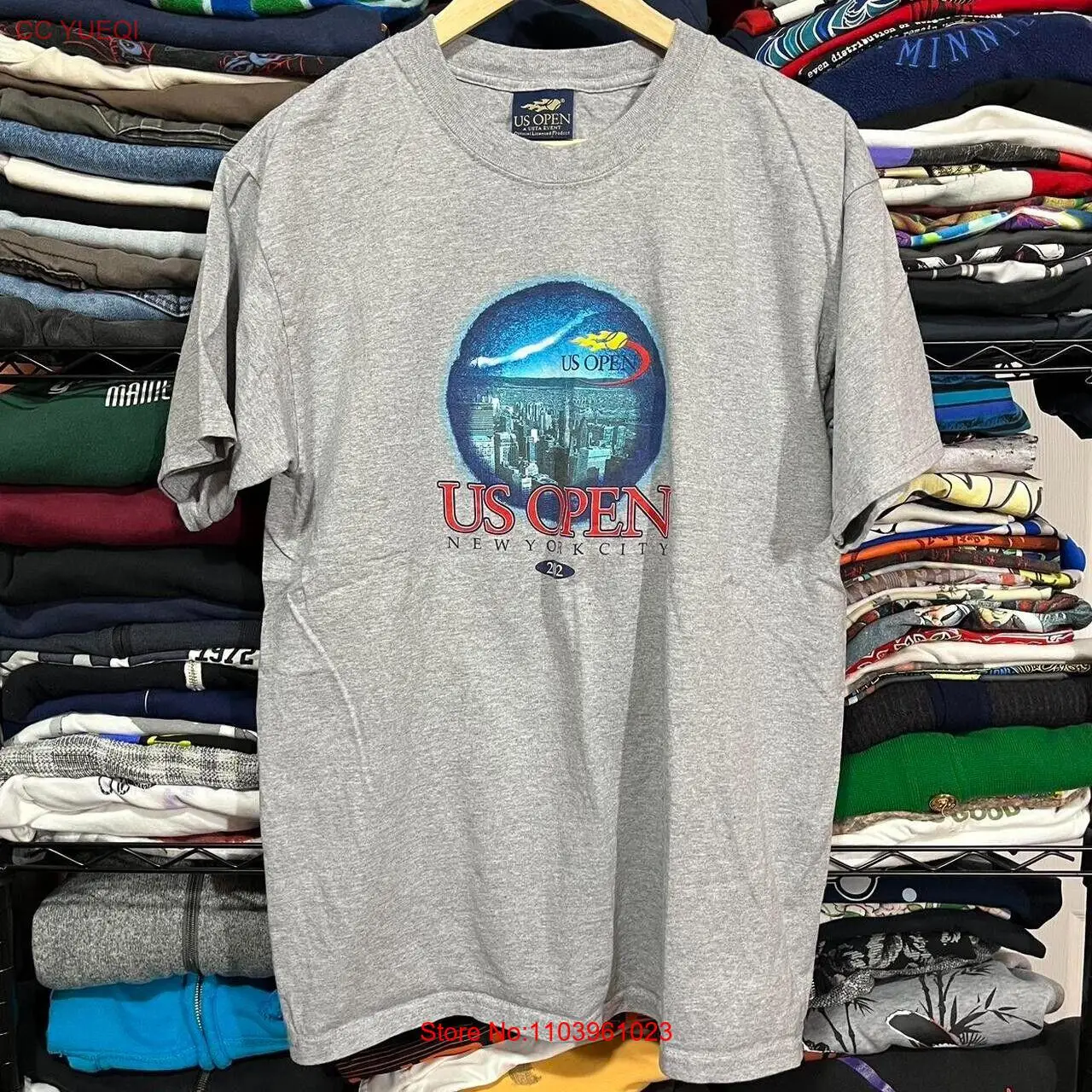 Серая рубашка NWOT Large 2002 США открытый Нью-Йоркский город