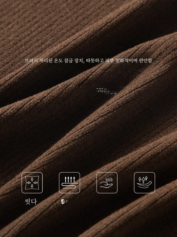 Black Bottoming Shirt Women Autumn and Winter Inner wear Can Be Worn outside Half-high Collar Dralon Fleece-lined Thickened W...