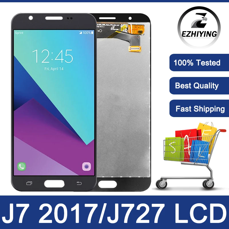 Высококачественный ЖК-дисплей 5 дюйма для Samsung J7 V J727 дисплей сенсорный экран