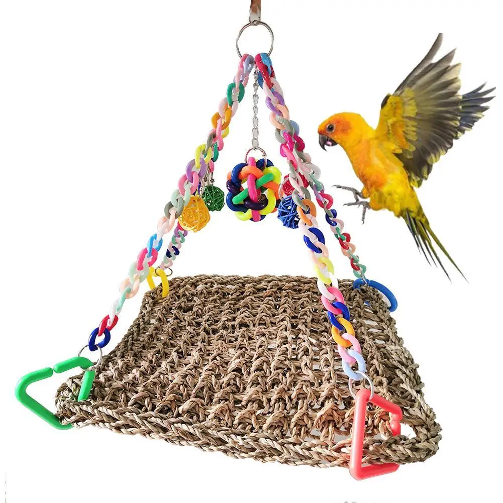 

Parrot Colorful Climbing Net Hanging Swings Pet Hammock Toys Bird Supplies Bird Cage Accessories Hot Sale