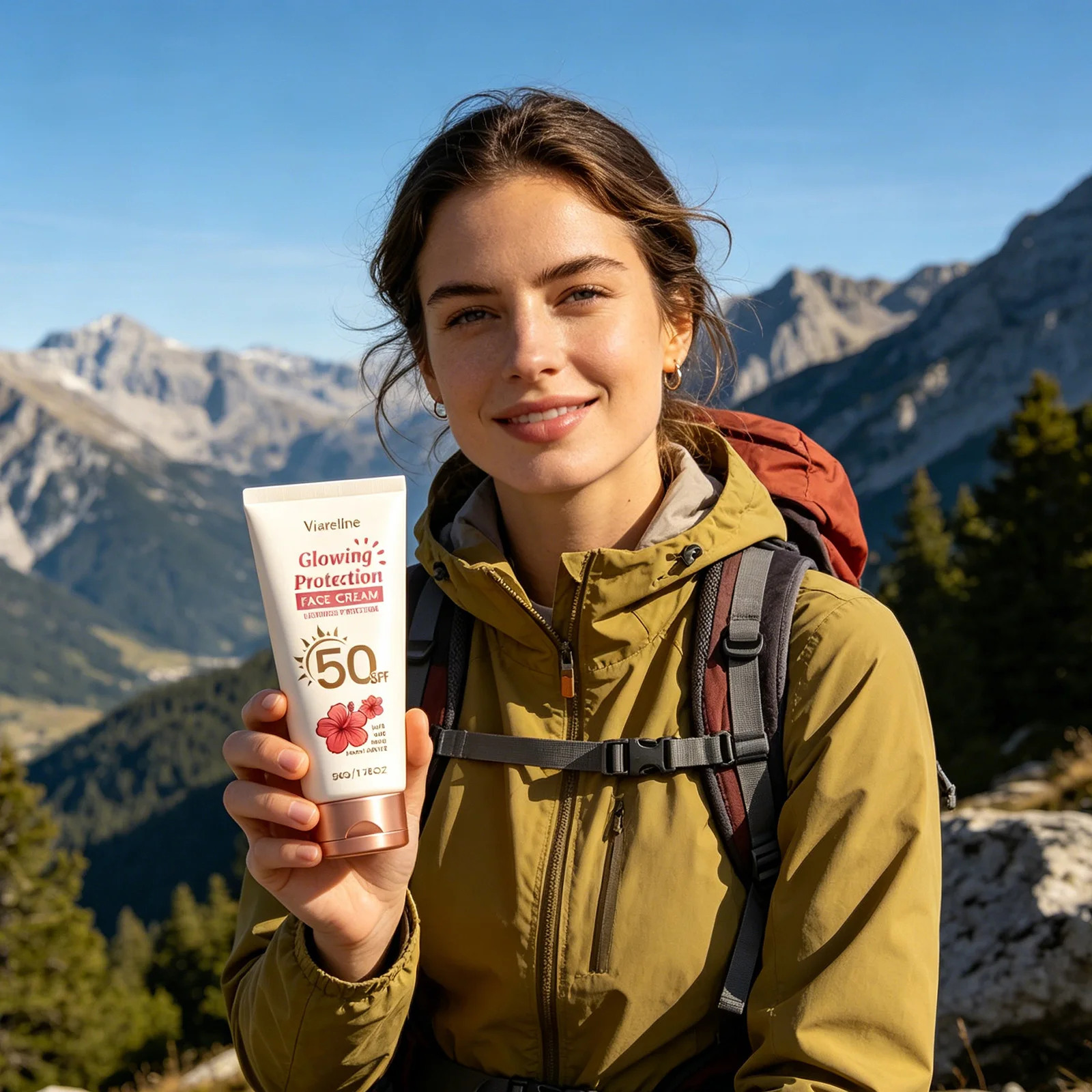 Фото Солнцезащитный крем Viareline SPF 50: защита от УФ-излучения, предотвращение солнечных ожогов, укрепление кожи, контроль жирности, увлажнение, водостойкий, для лица №1