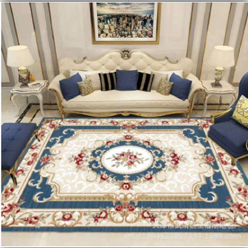 

Modern Household Simple Living Room European Carpet Tea Table Full Mat Washable Room Decoration Rugs for Bedroom