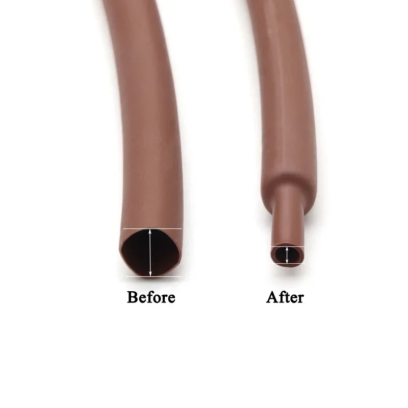 1 м термоусадочная трубка, коричневая 2:1 соотношение 1 2 3 4 5 6 7 8 9 10 12 14 16 20 25 30 40 50 мм Полиолефиновая термокабельная муфта с изоляцией
