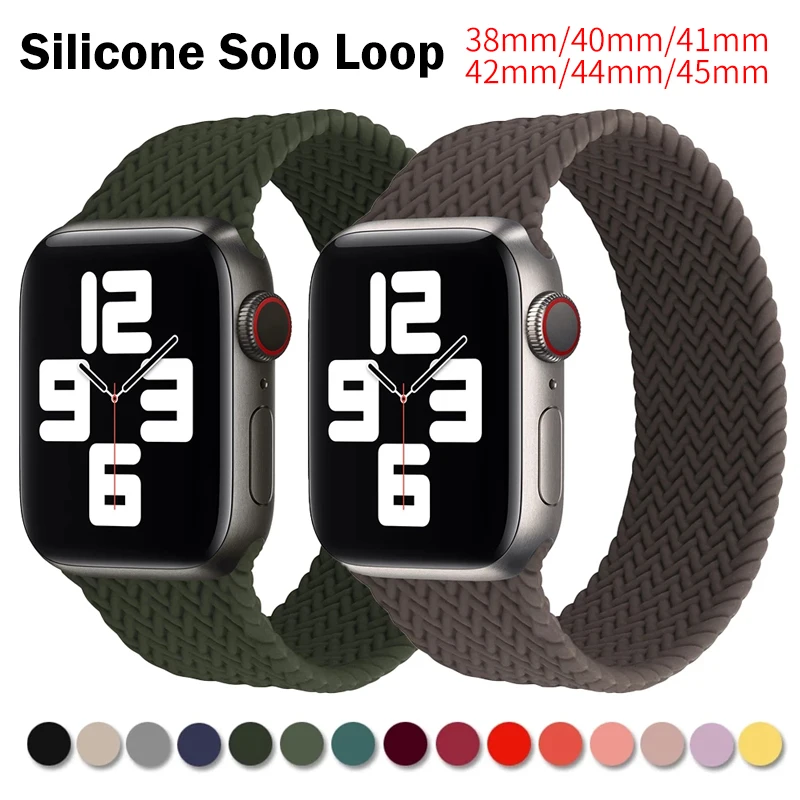 

Solo Loop For Apple watch band 44mm 40mm 38mm 42mm Elastic Braided Texture Silicone belt bracelet iWatch band 6 5 4 3 se strap