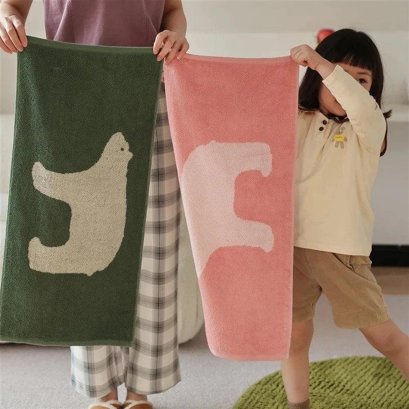 

Cartoon Towels Adult Children's Pure Cotton Animal Baby School Students Face Towel Absorbent Soft Household Bath Towel 70x140cm