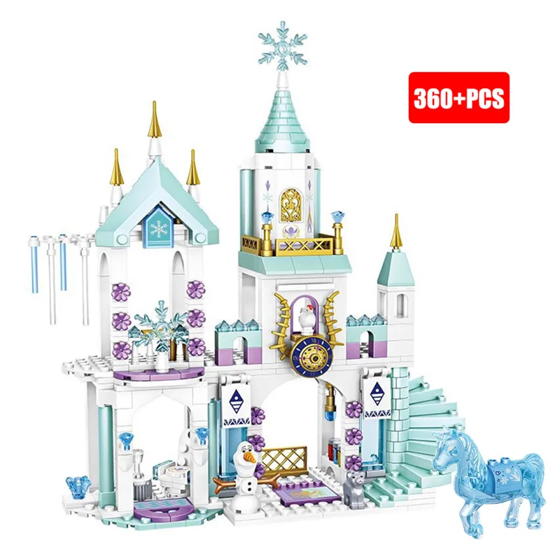 

Disney Frozen Anna Elsa Princess Castle Building Blocks Kit Bricks Classic Movie Model Kids Girl Toys For Children Gift
